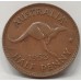 AUSTRALIA 1953 . HALF 1/2 PENNY . SPECTACULAR ERROR . BROCKAGE